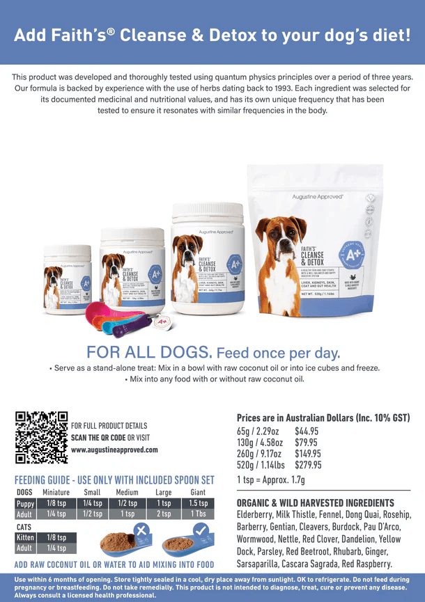 AUGUSTINE APPROVED Faith's Cleanse & Detox For Dogs and Cats - Sparklet