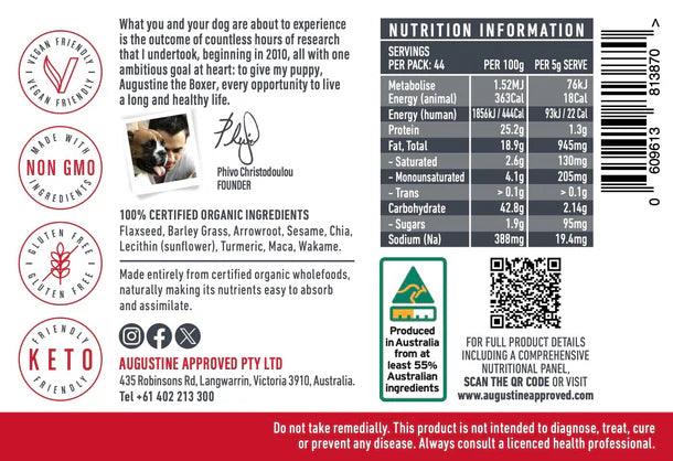 AUGUSTINE APPROVED Superboost 100% Certified Organic Supplement For Dogs & Cats - Sparklet