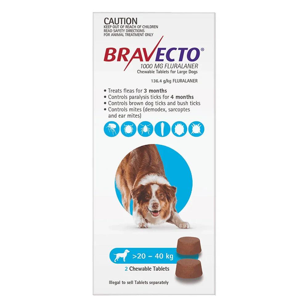 BRAVECTO Chews For Large Dogs 20-40KG Blue - Sparklet