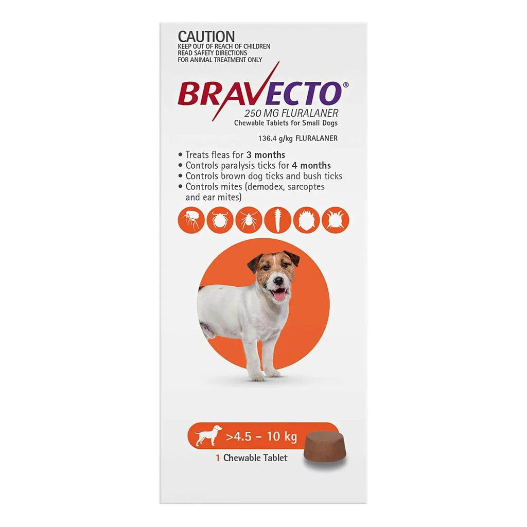 BRAVECTO Chews For Small Dogs 4.5-10KG Orange - Sparklet