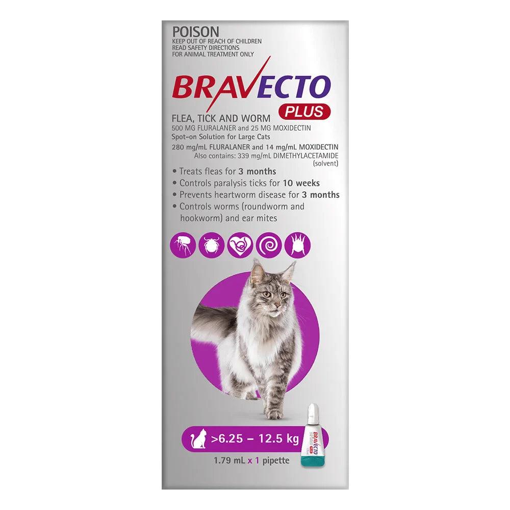 BRAVECTO Plus For Large Cats 6.25 - 12.5 KG Purple - Sparklet