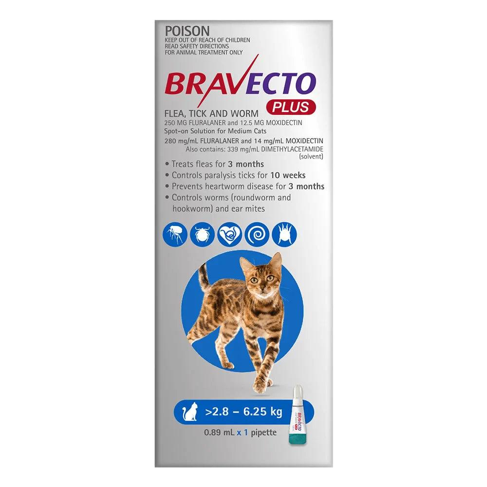 BRAVECTO Plus For Medium Cats 2.8 - 6.25 KG Blue - Sparklet