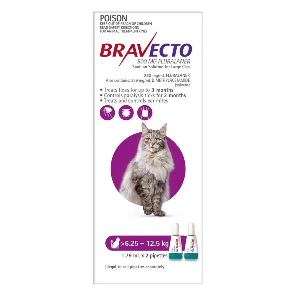 BRAVECTO Spot On For Large Cats 6.25 - 12.5 KG Purple - Sparklet