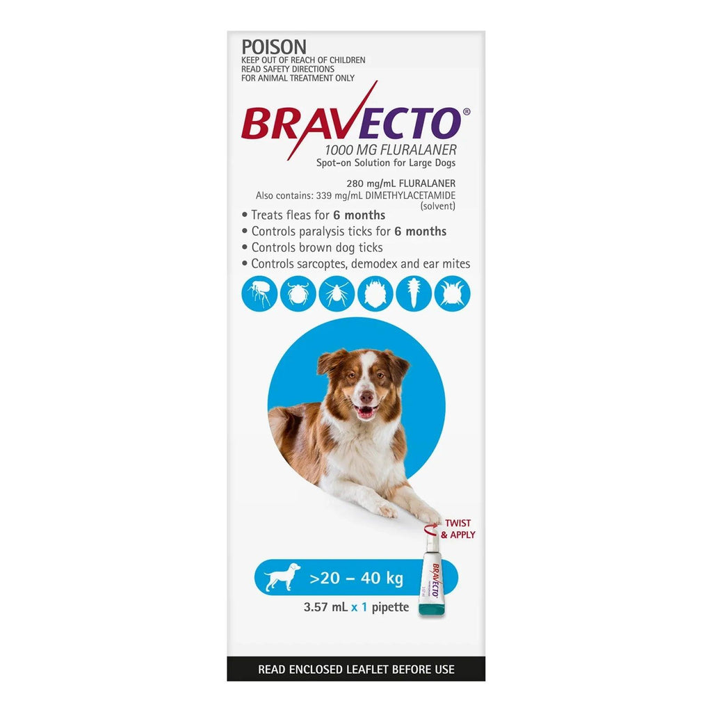 BRAVECTO Spot On For Large Dogs 20 - 40 KG Blue - Sparklet