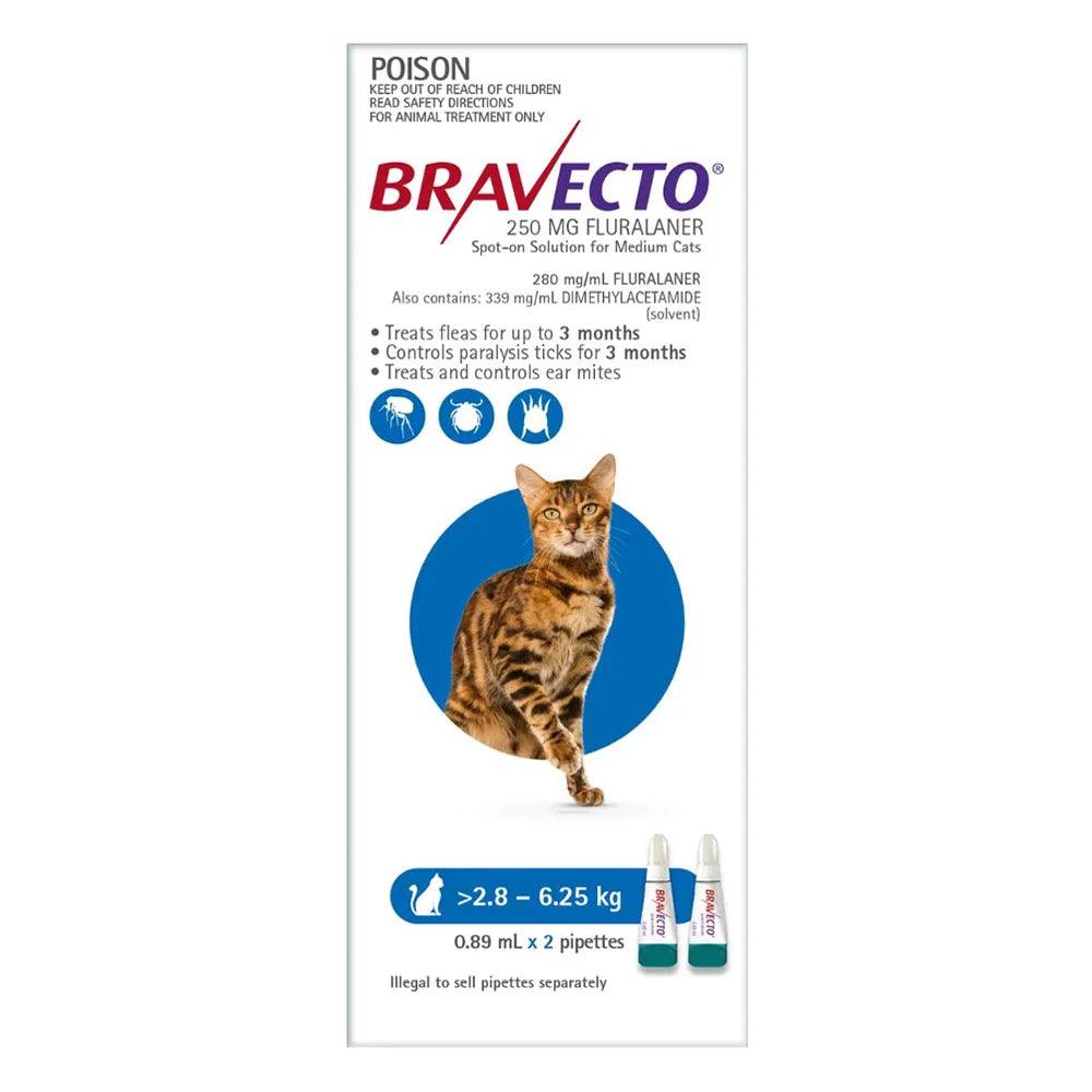 BRAVECTO Spot On For Medium Cats 2.8 - 6.25 KG Blue - Sparklet