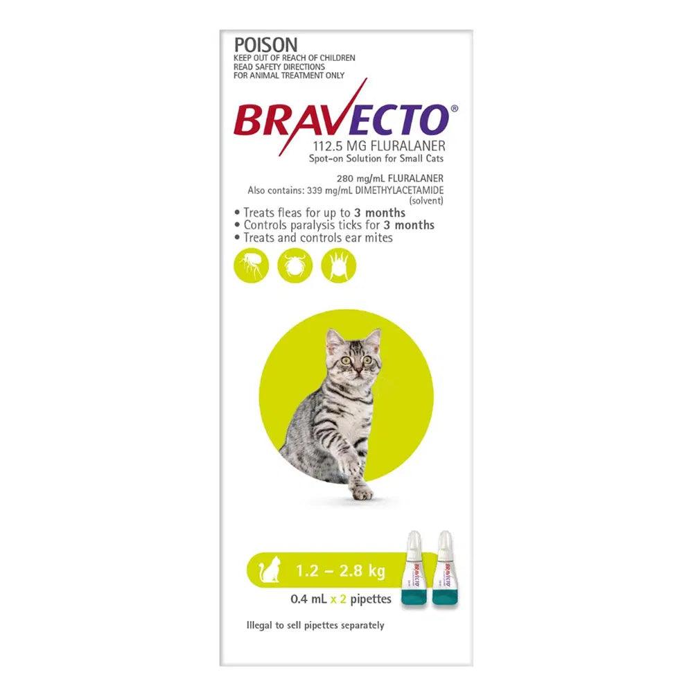 BRAVECTO Spot On For Small Cats 1.2 - 2.8 KG Green - Sparklet