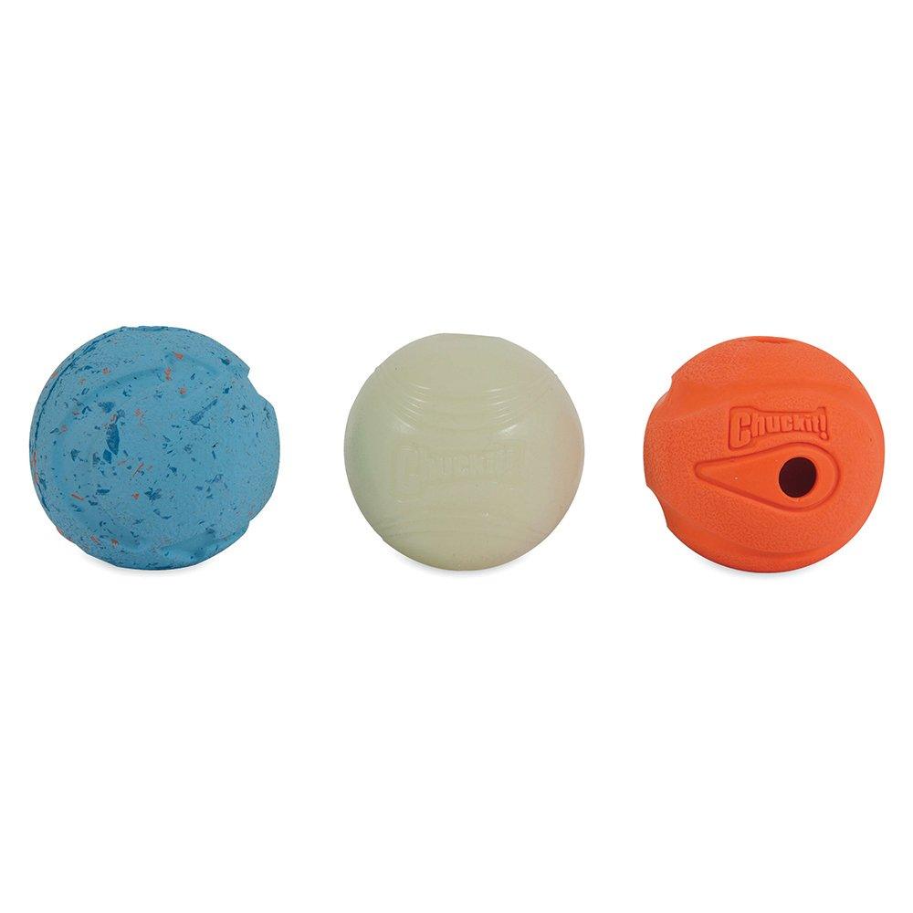 CHUCKIT! Fetch Medley Balls For Dogs Gen1 Medium 6cm (3 Pack) - Sparklet