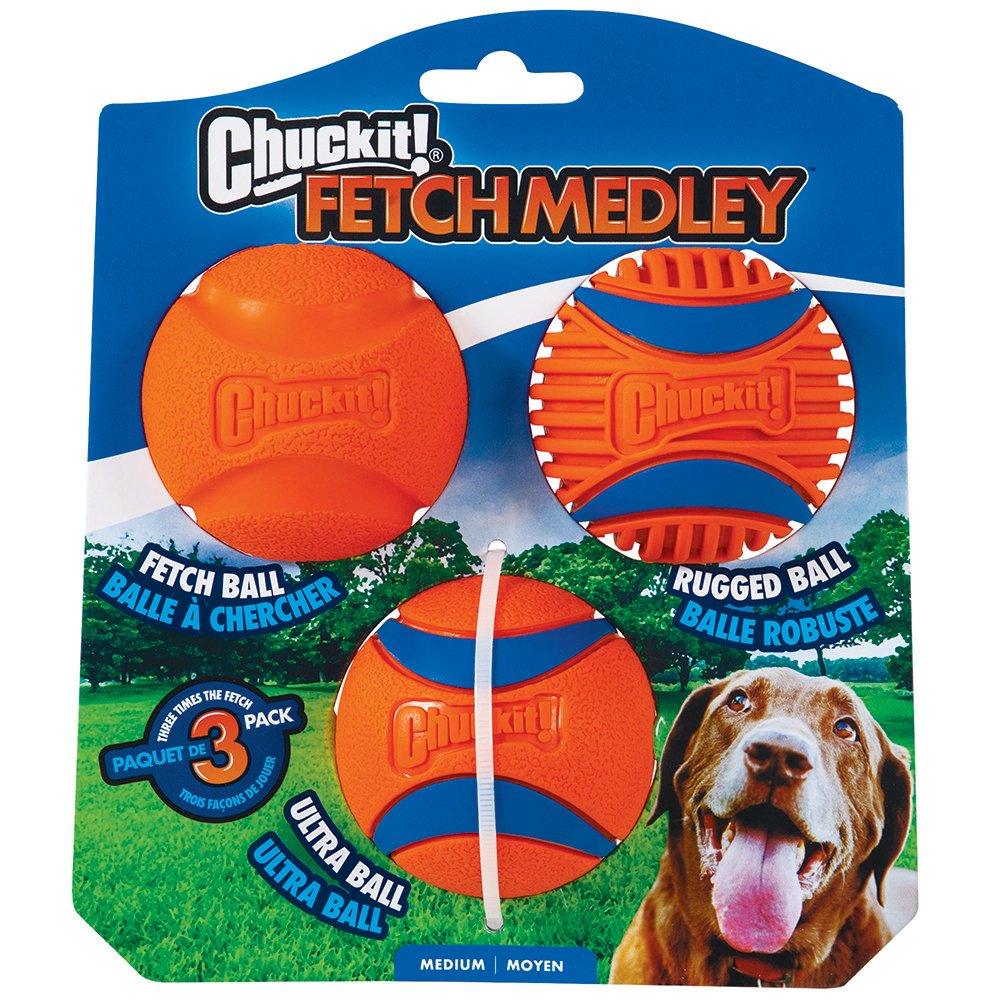 CHUCKIT! Fetch Medley Balls For Dogs Gen3 Medium 6cm (3 Pack) - Sparklet