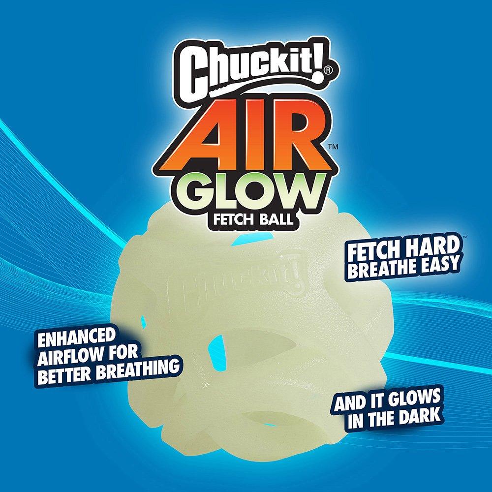 CHUCKIT! Max Glow Air Fetch For Dogs Medium 6cm (1 Pack) - Sparklet