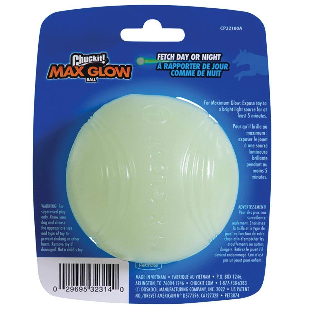 CHUCKIT! Max Glow Ball For Dogs Large 7.5cm (1 Pack) - Sparklet