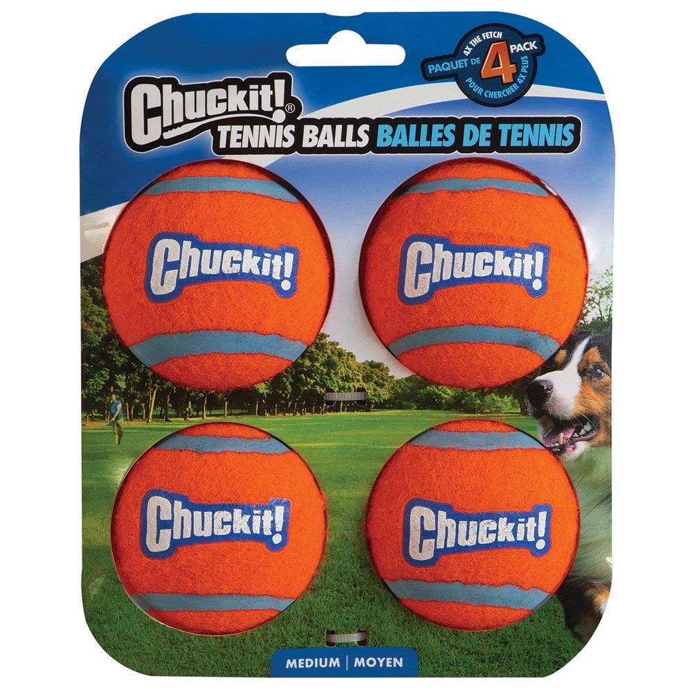 CHUCKIT! Tennis Ball For Dogs Medium 6cm (4 Pack) - Sparklet