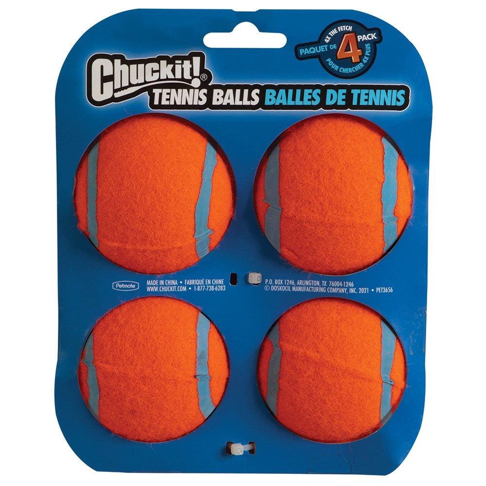 CHUCKIT! Tennis Ball For Dogs Medium 6cm (4 Pack) - Sparklet