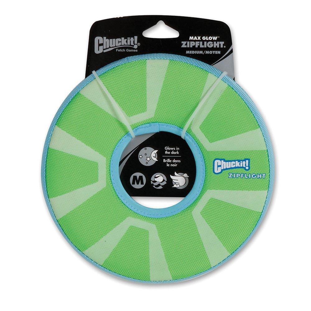 CHUCKIT! Zipflight Max Glow Frisbee Flyer For Dogs Medium 21.5cm - Sparklet