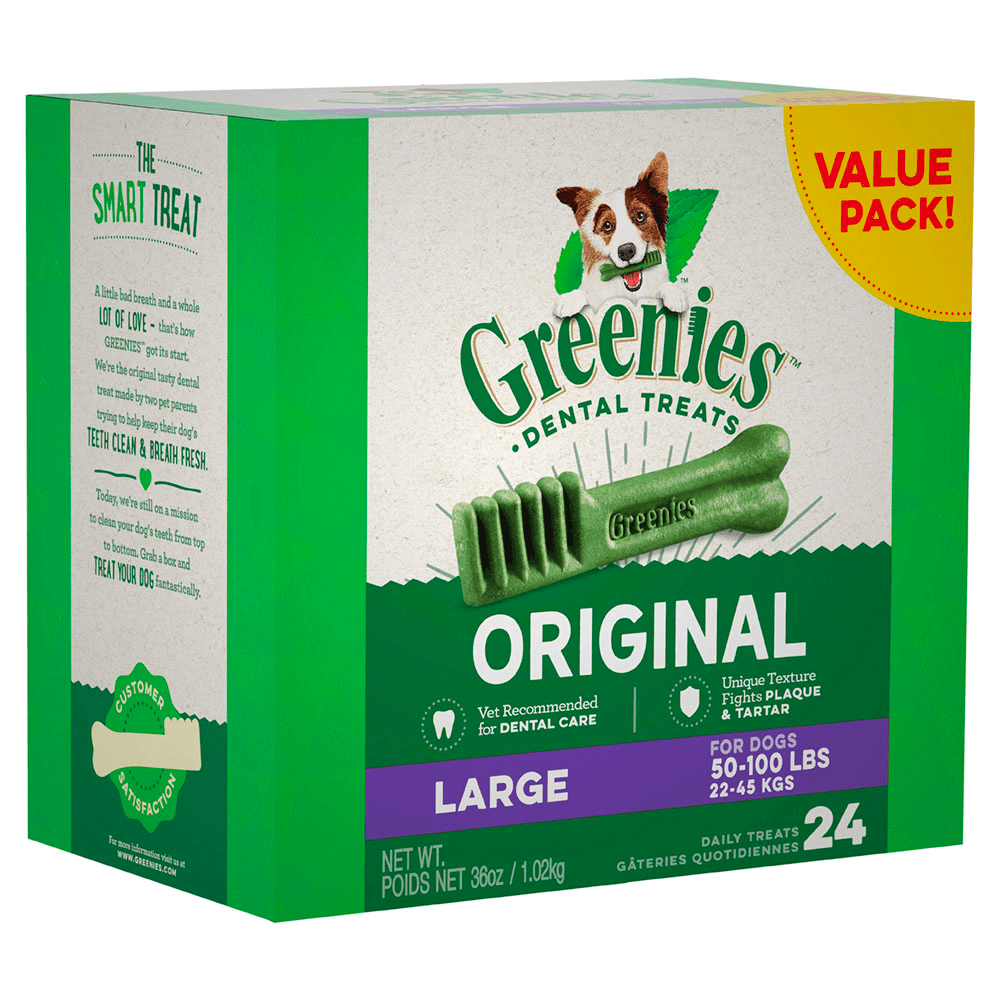 GREENIES Dog Dental Care Treats Large Value Pack 1kg (24 Treats) - Sparklet