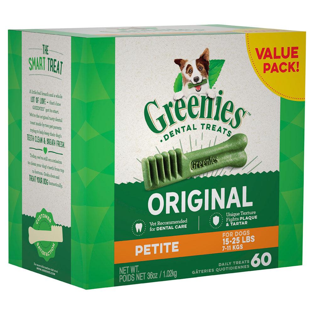 GREENIES Dog Dental Care Treats Petite Value Pack 1kg (60 Treats) - Sparklet