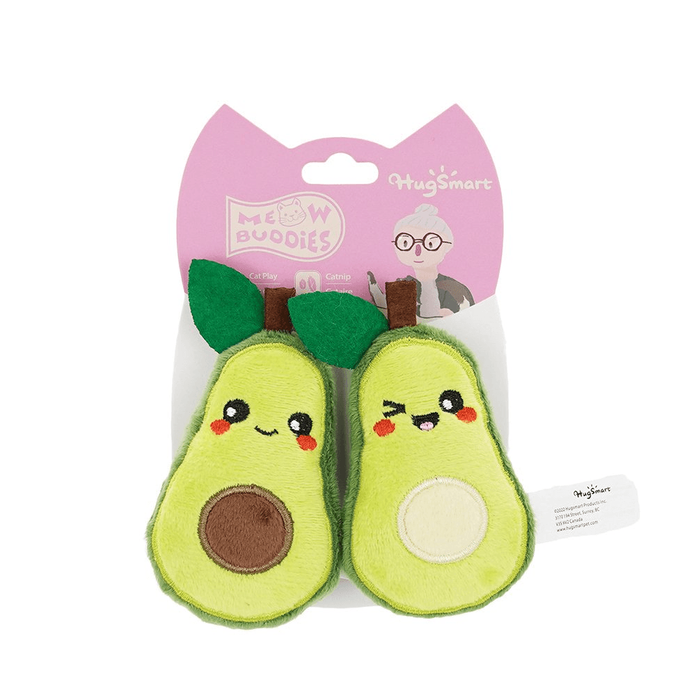 HUGSMART Meow Buddies Crazy Catcher Avocado Cat Toy - Sparklet