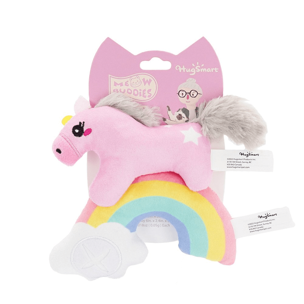 HUGSMART Meow Buddies Crazy Catcher Unicorn & Rainbow Cat Toy - Sparklet