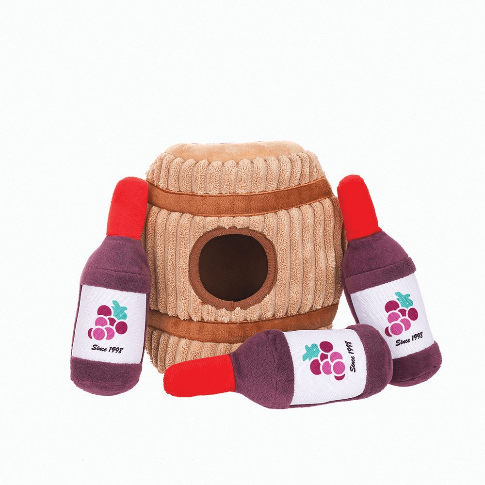 HUGSMART Puzzle Hunter Dog Toy Autumn Tailz Wine Barrel - Sparklet