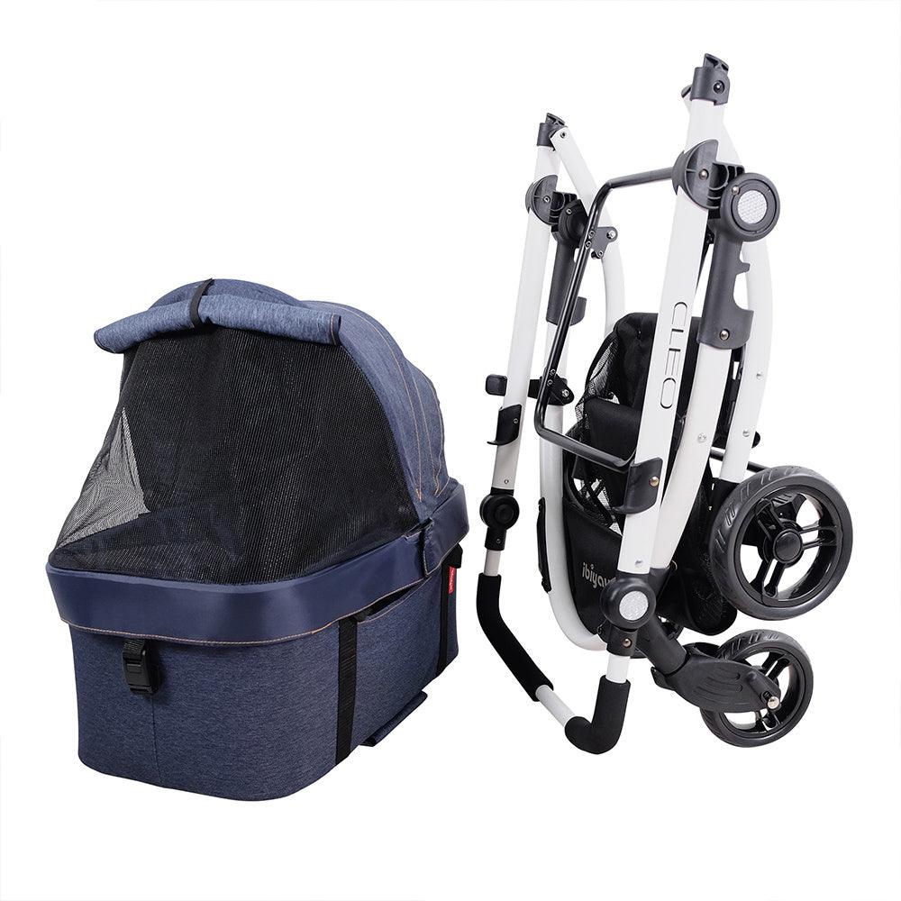 IBIYAYA CLEO 3-in-1 Multifunction Pet Stroller & Car Seat Travel System - Blue Jeans - Sparklet