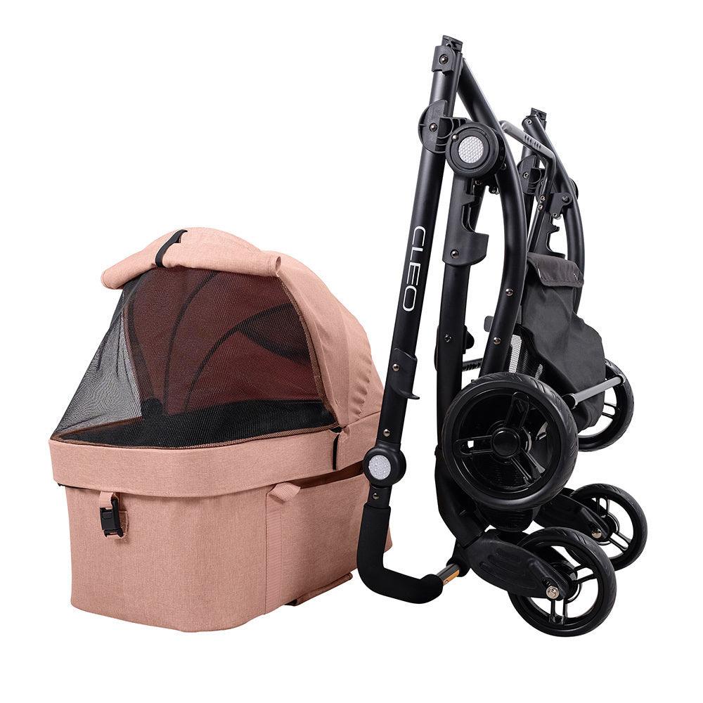 IBIYAYA CLEO 3-in-1 Multifunction Pet Stroller & Car Seat Travel System - Coral Pink - Sparklet