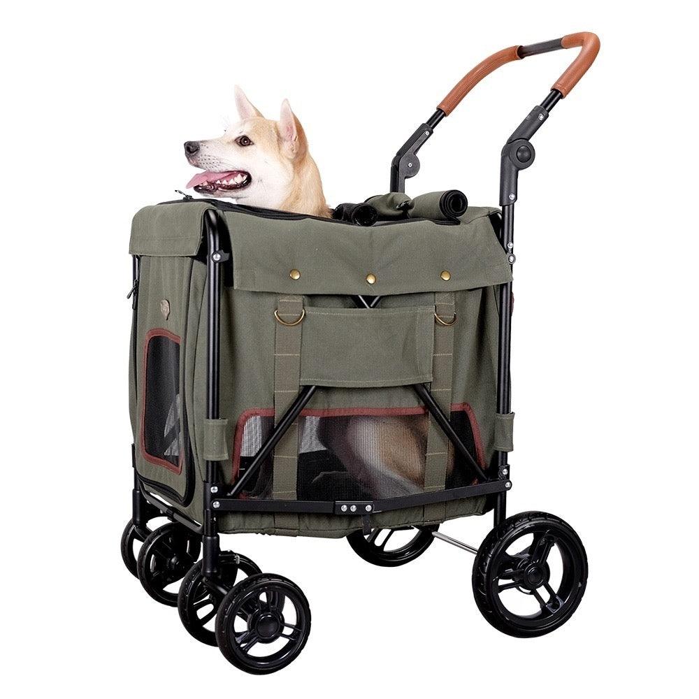 IBIYAYA Gentle Giant Dual Entry Pet Wagon for Dogs up to 25kg - Army Green - Sparklet