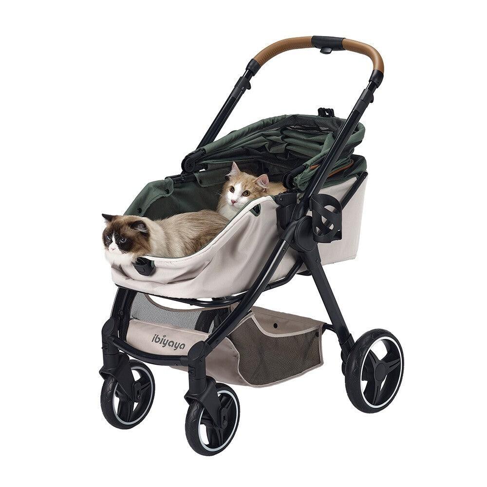 IBIYAYA Retro Luxe Folding Pet Stroller for Pets up to 30kg - Soft Sage - Sparklet