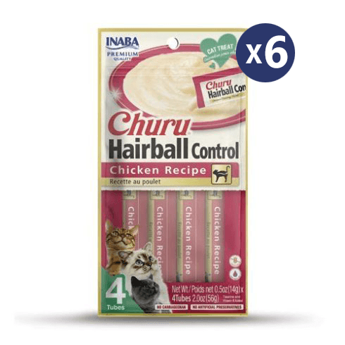 INABA Cat Churu Hairball Control Chicken Recipe Cat Treats 56G x 6 Packs - Sparklet