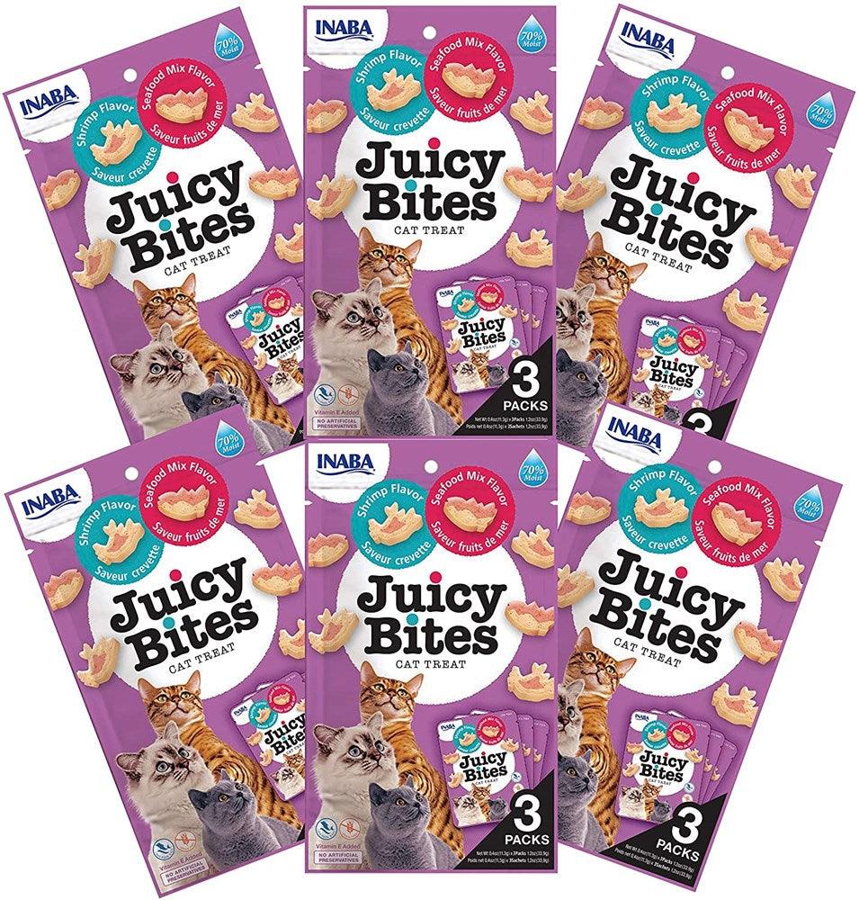 INABA Cat Juicy Bites Shrimp & Seafood Mix 34G X 6 Packs Cat Treats - Sparklet