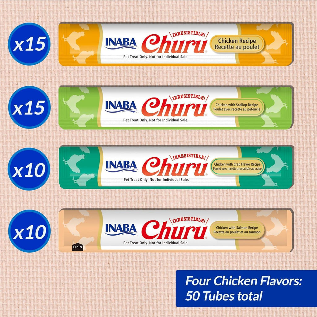 INABA Churu Chicken Seafood Varieties 50 Tubes - Sparklet