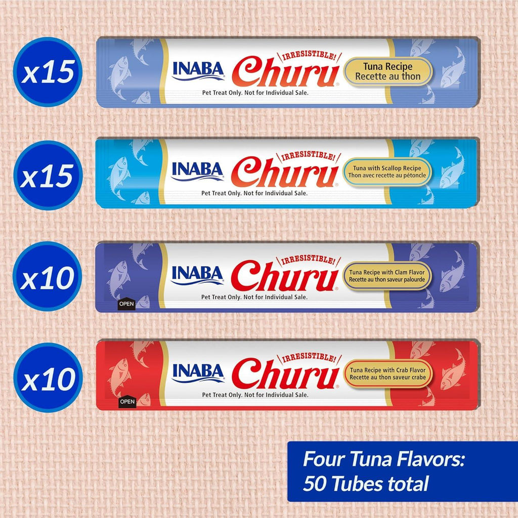 INABA Churu Tuna Seafood Varieties 50 Tubes - Sparklet