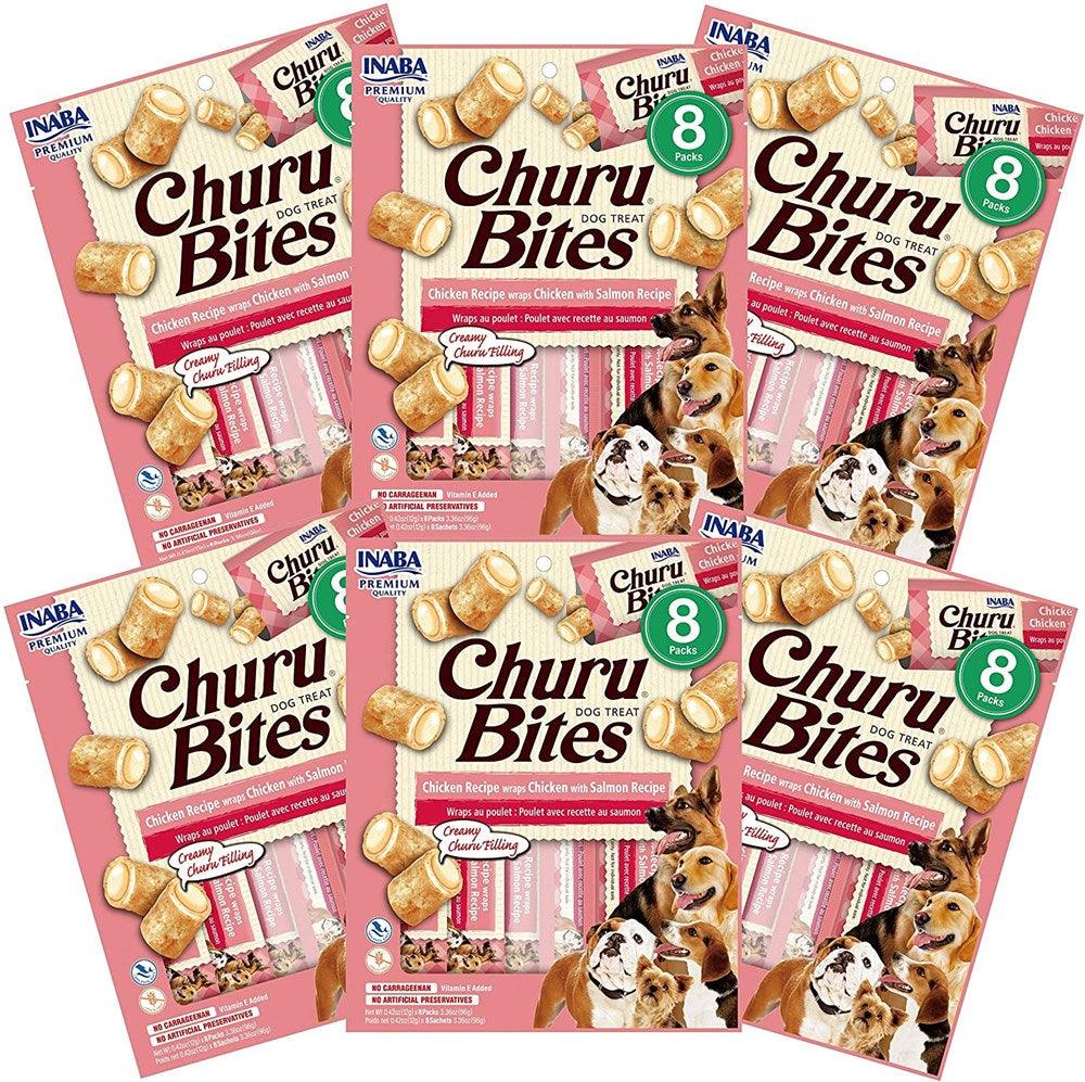 INABA Dog Churu Bites Chicken Wraps Salmon 96G x 6 Packs - Sparklet