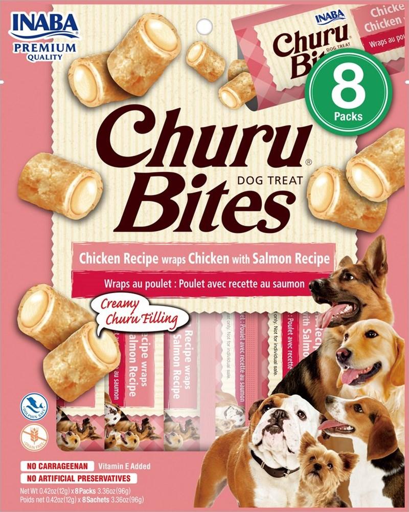 INABA Dog Churu Bites Chicken Wraps Salmon 96G x 6 Packs - Sparklet