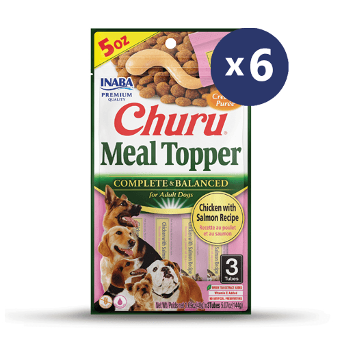 INABA Dog Churu Meal Topper Chicken with Salmon Recipe 56G x 6 Packs - Sparklet