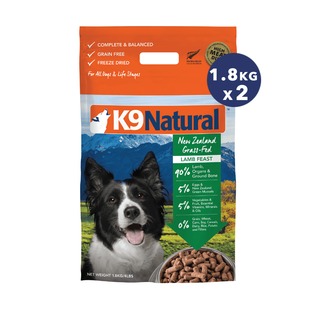 K9 Natural Freeze Dried Dog Food Lamb Feast 3.6KG - Sparklet