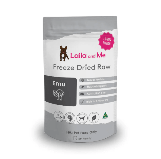 LAILA & ME Freeze Dried Australian Raw Emu Treats For Cats and Dogs 140G - Sparklet