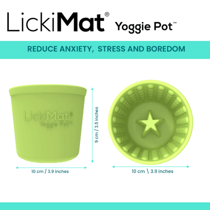 LICKIMAT Yoggie Pot Slow Feeder Dog Bowl - Green - Sparklet