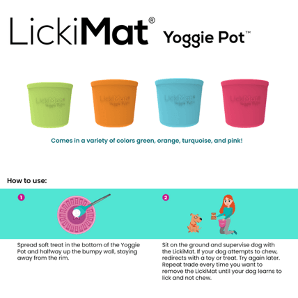 LICKIMAT Yoggie Pot Slow Feeder Dog Bowl - Green - Sparklet