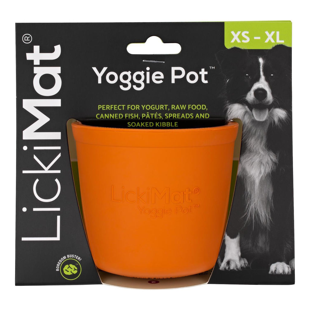 LICKIMAT Yoggie Pot Slow Feeder Dog Bowl - Orange - Sparklet