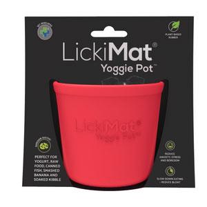 LICKIMAT Yoggie Pot Slow Feeder Dog Bowl - Red - Sparklet