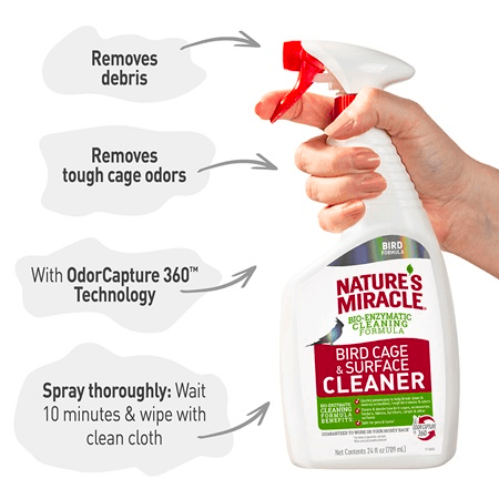 NATURE'S MIRACLE Bird Cage & Surface Cleaner 709ml - Sparklet