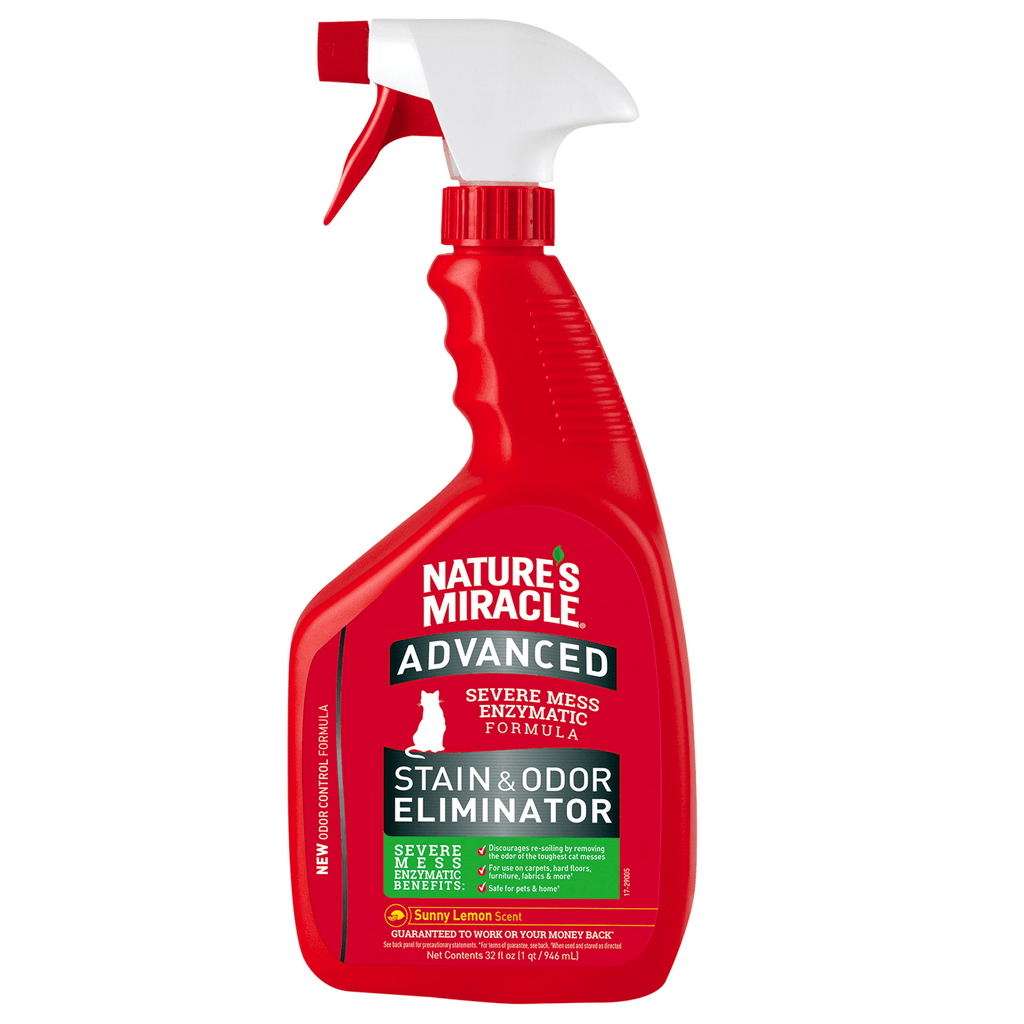 NATURE'S MIRACLE Cat Advanced Stain & Odor Remover (Lemon Scent) 946ml - Sparklet