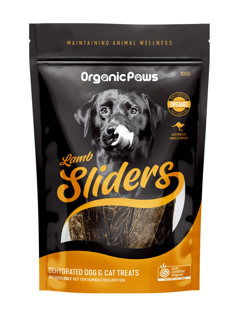 ORGANIC PAWS Certified Organic Lamb Sliders Dog Cat Treats 100G - Sparklet