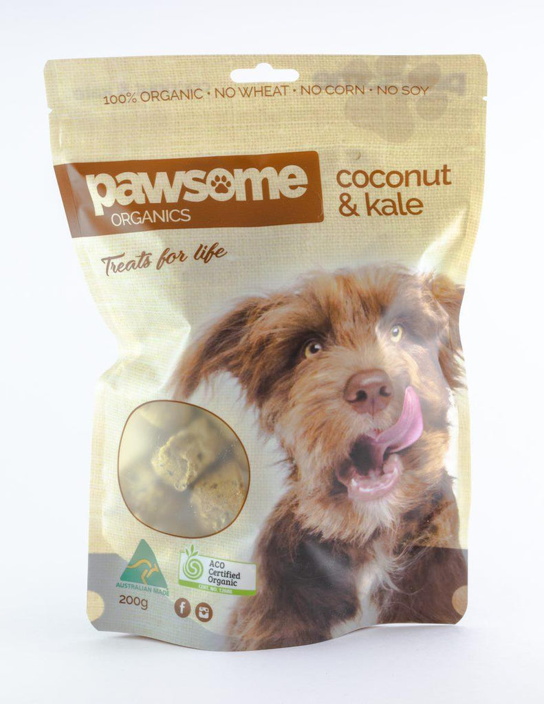 PAWSOME ORGANICS Certified Organic Coconut and Kale Dog Treats 200G - Sparklet