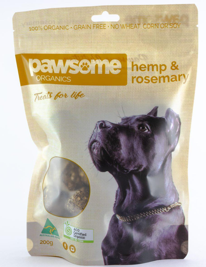 PAWSOME ORGANICS Certified Organic Hemp and Rosemary Dog Treats 200G - Sparklet