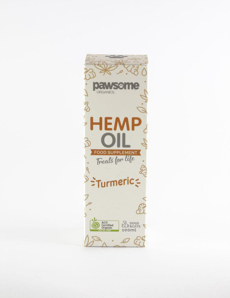 PAWSOME ORGANICS Certified Organic Hemp Oil and Turmeric For Dogs and Cats 100ML - Sparklet