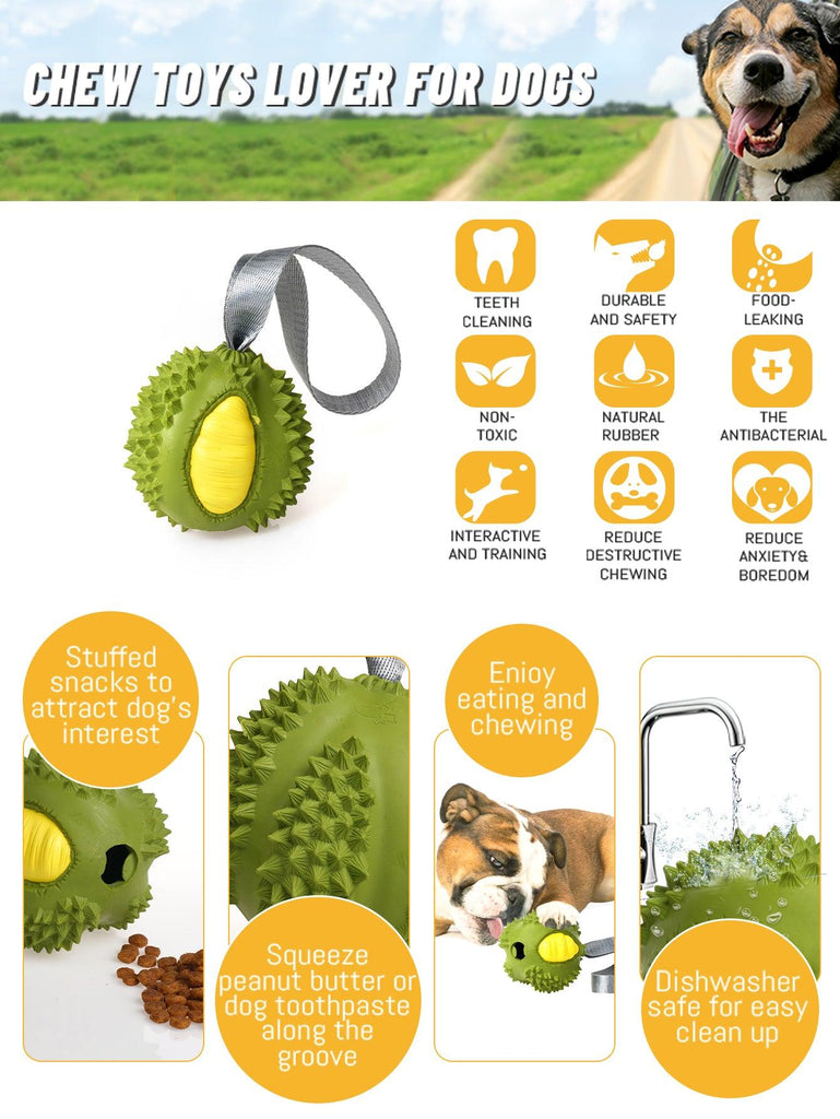 PETOPIA Ultra Tough Dog Chewing Toy - Durable Durian (Assorted Colour) - Sparklet