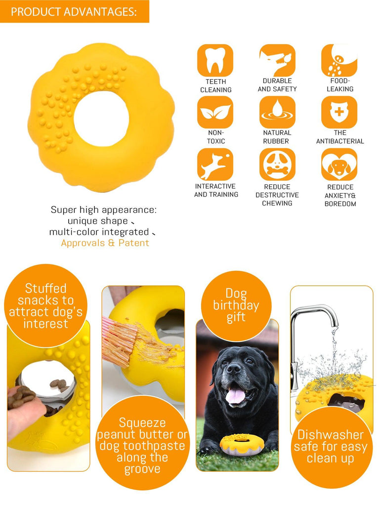 PETOPIA Ultra Tough Dog Chewing Toy - Mochi Donut (Assorted Colour) - Sparklet