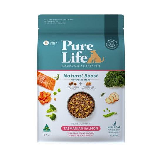 PURE LIFE Natural Boost Tasmanian Salmon Dry Cat Food Adult 6KG - Sparklet