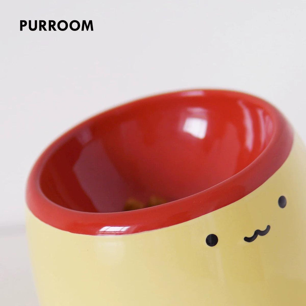 PURROOM Elevated Pudding Ceramic Pet Bowl - Tilted - Sparklet