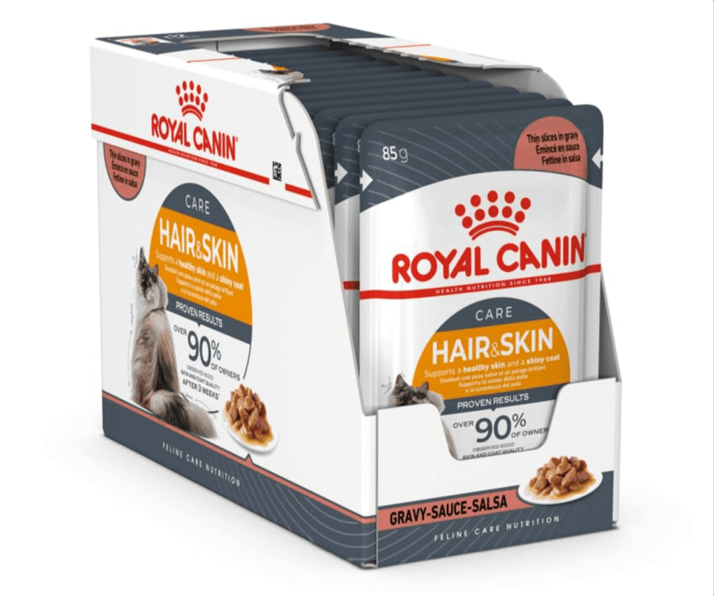 ROYAL CANIN Wet Cat Food Hair & Skin Care Gravy Pouches 12X85G - Sparklet